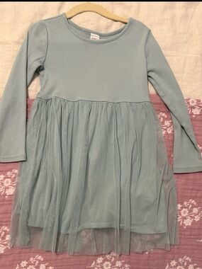 Carter's Tulle Layered Ribbed Long Sleeve Dress